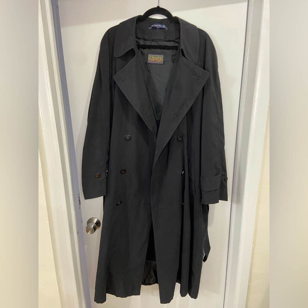 Men’s Vintage Chaps Ralph Lauren Microfiber Trench coat size 42R- Like New